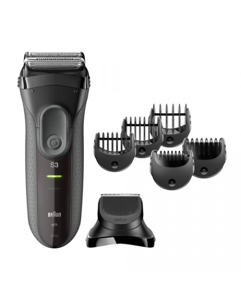 Braun Series 3 Shave&Style 3000BT Rasoio Da Barba Elettrico Da Uomo, Nero/Grigio